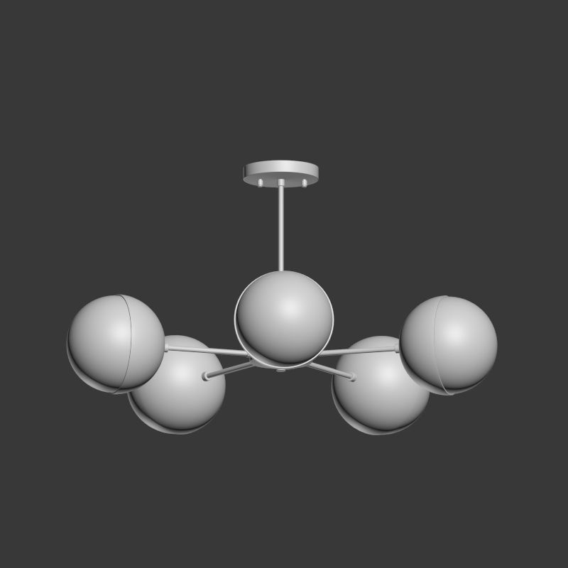 Suspension light Copper Light Chandelier 5 3D model_2