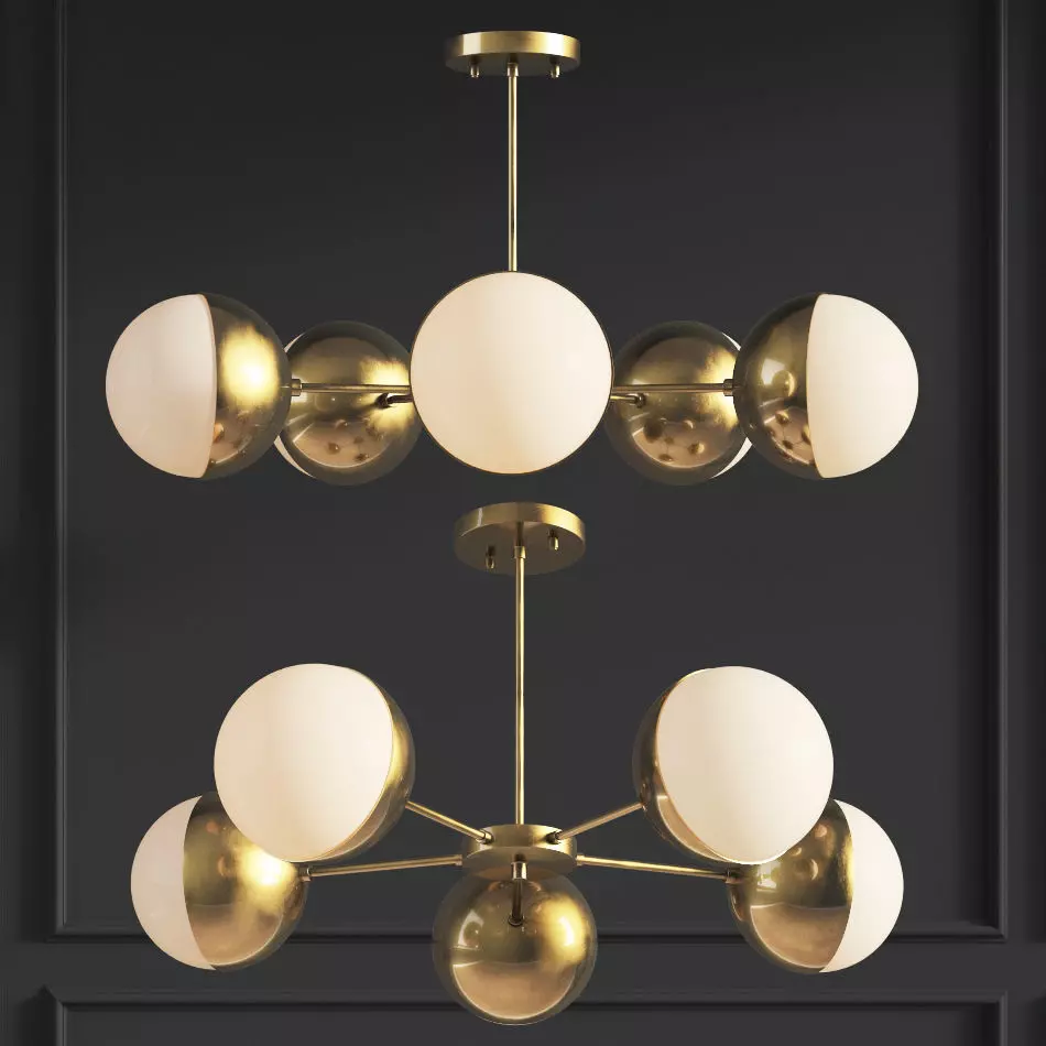 Suspension light Copper Light Chandelier 5 3D model_0