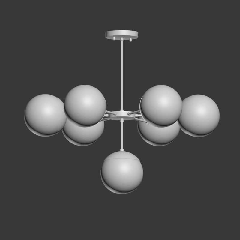 Suspension light copper light chandelier 7 3D model | CGTrader