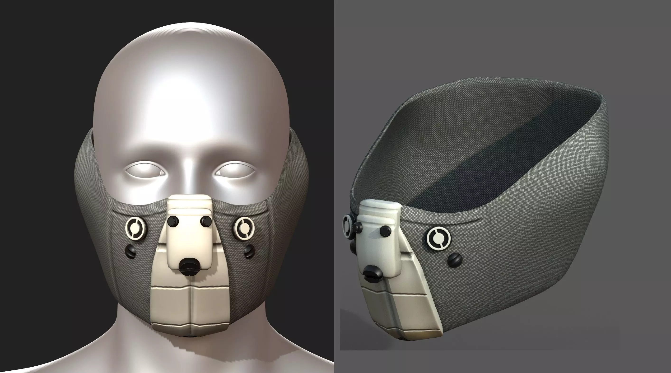 Gas mask helmet scifi fantasy armor hats military 3D model_0