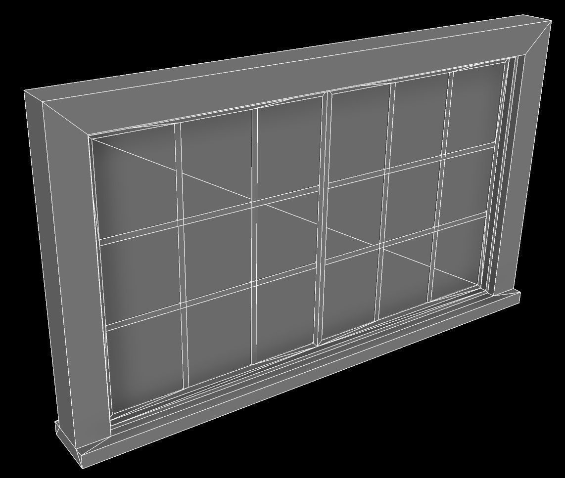 broken window - modular Low-poly 3D model_14
