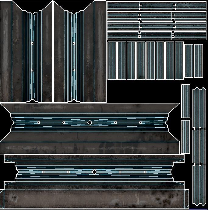 broken window - modular Low-poly 3D model_3