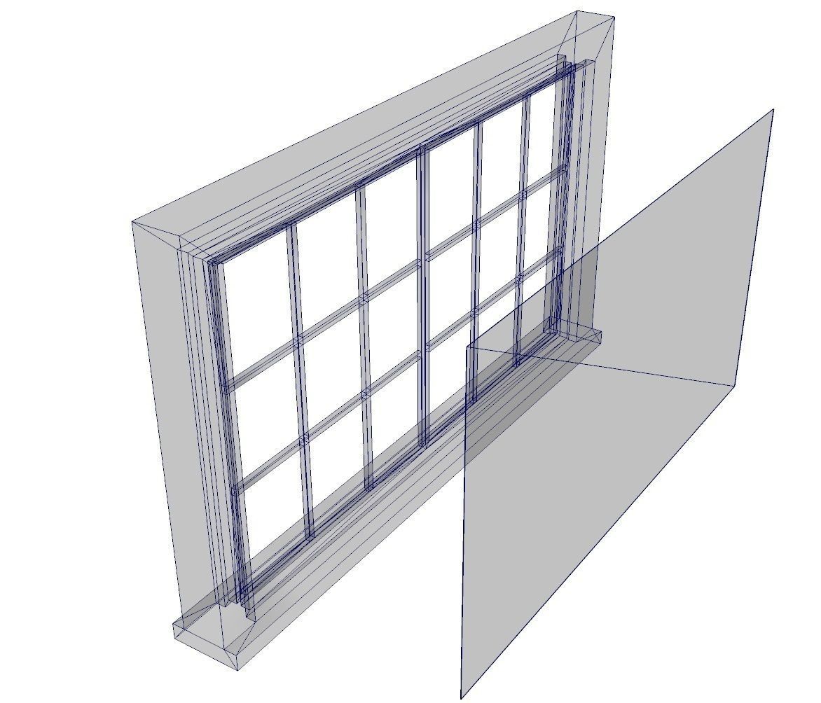 broken window - modular Low-poly 3D model_4