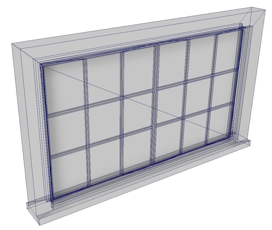 broken window - modular Low-poly 3D model_5