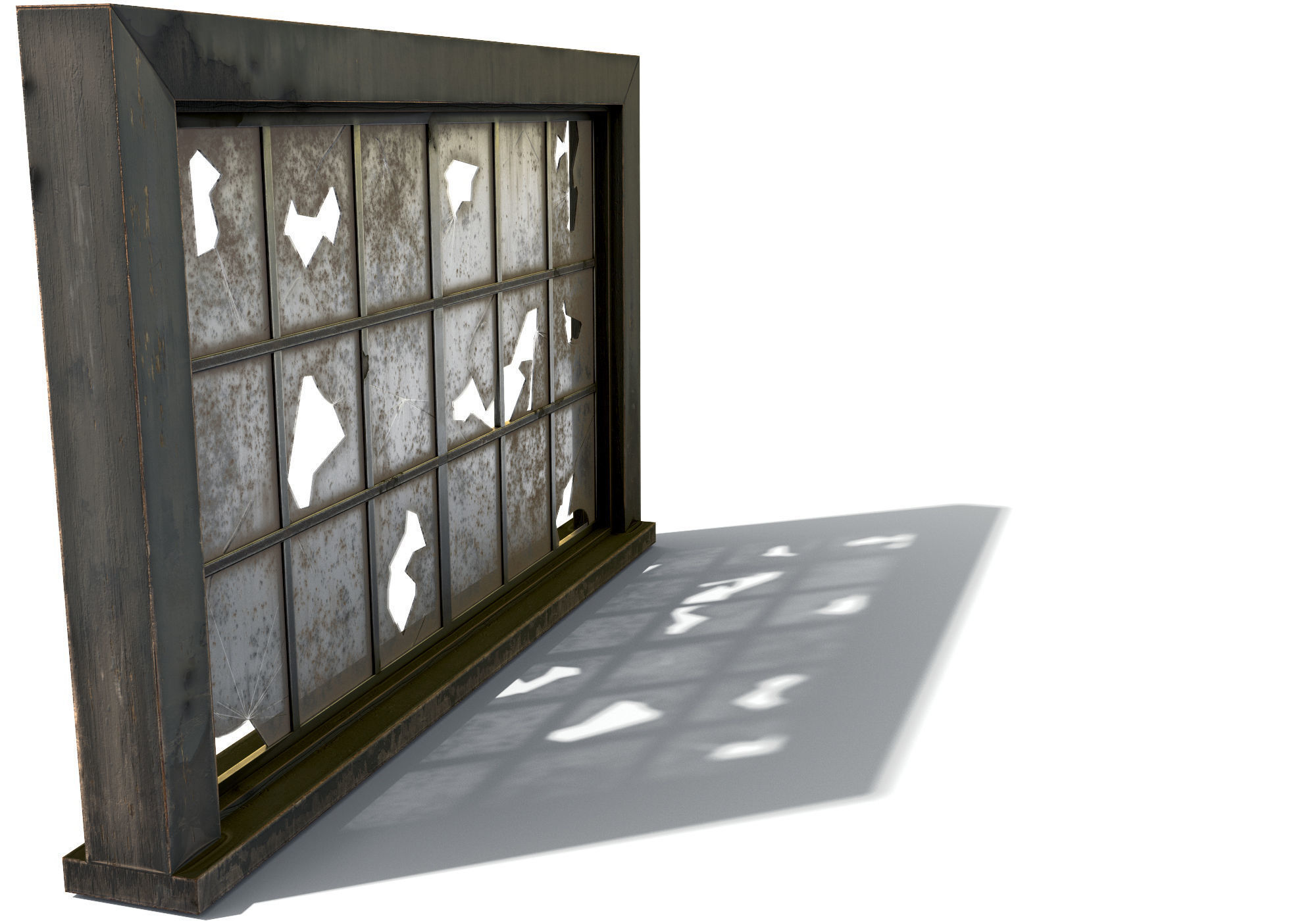 broken window - modular Low-poly 3D model_9