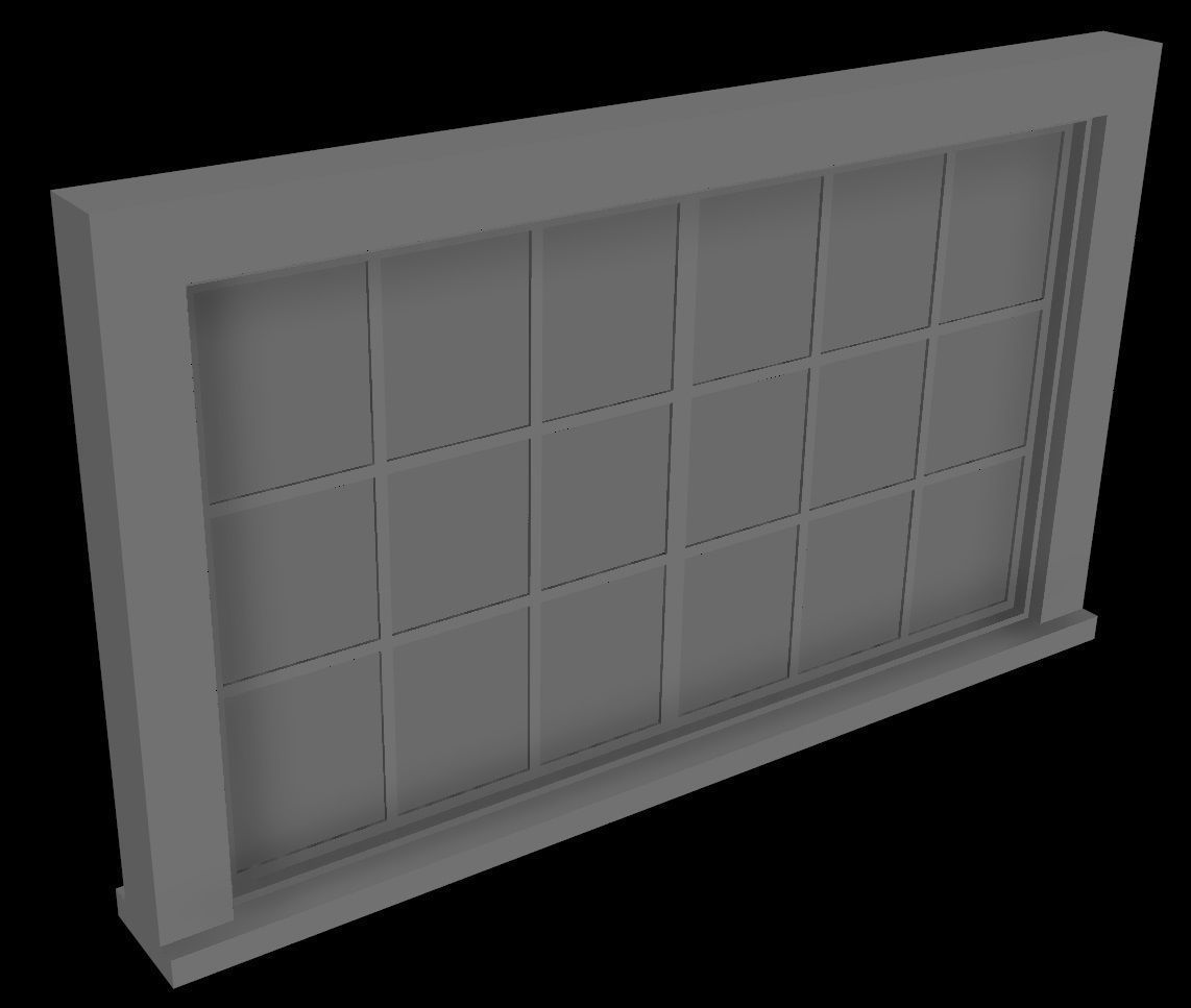 broken window - modular Low-poly 3D model_13