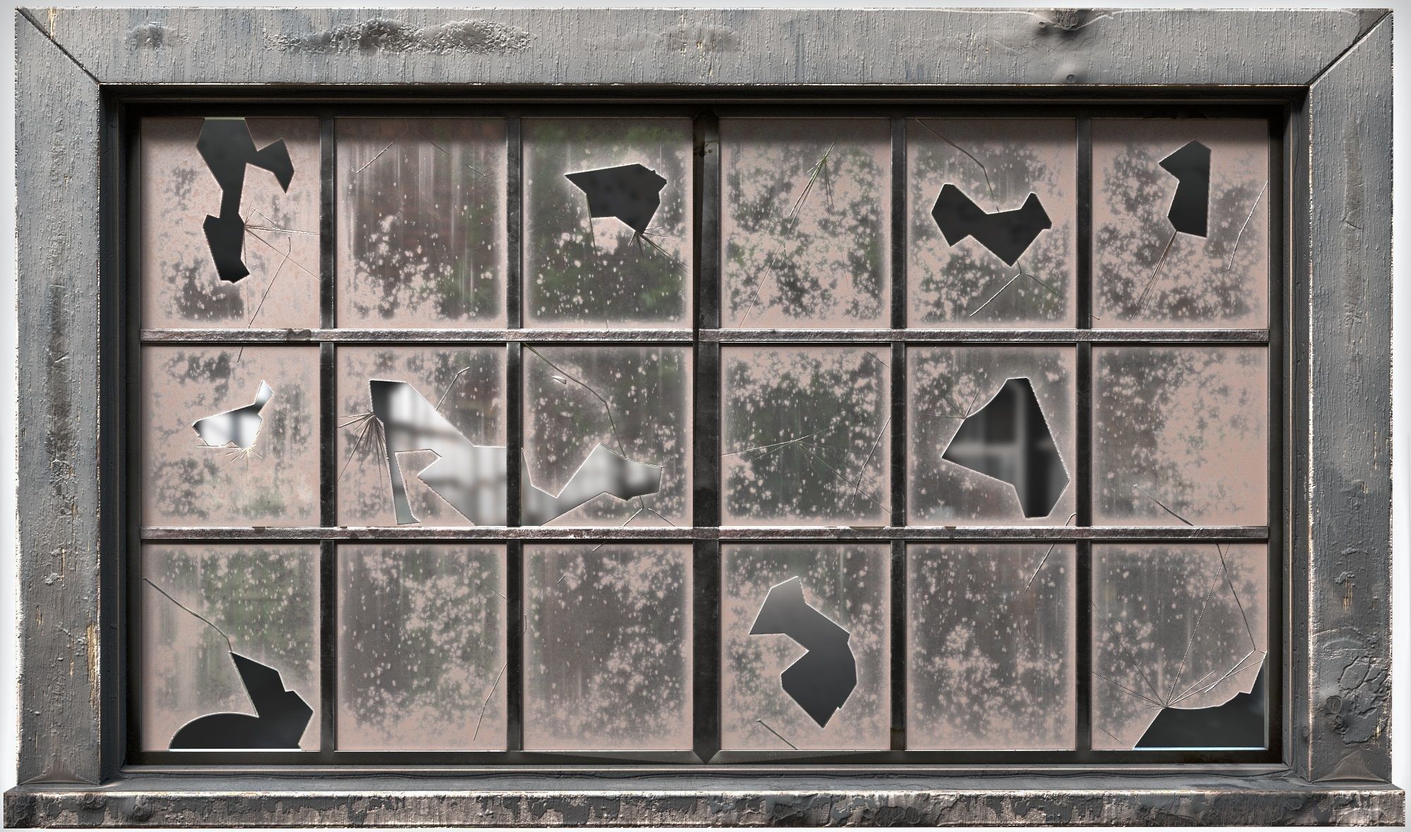 broken window - modular Low-poly 3D model_18