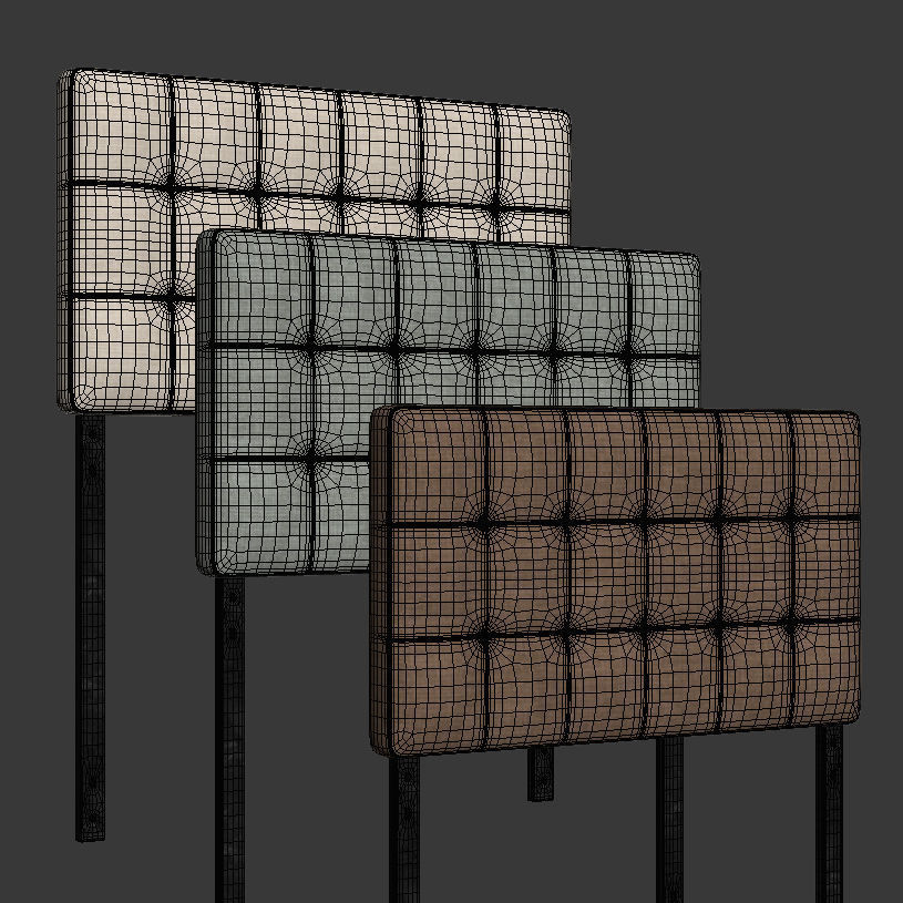 Headboard 1 leather 3D model_1