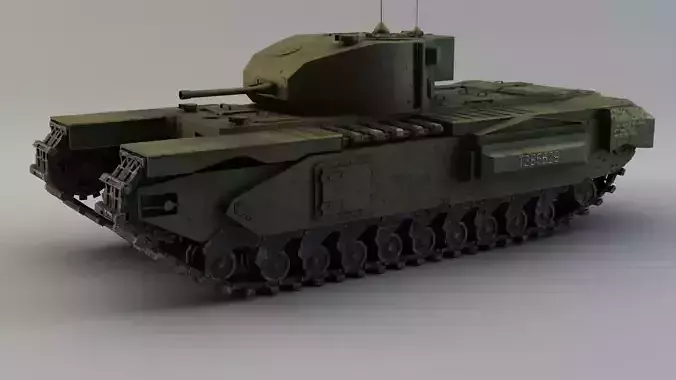 Churchill Tank Low-poly 3D model