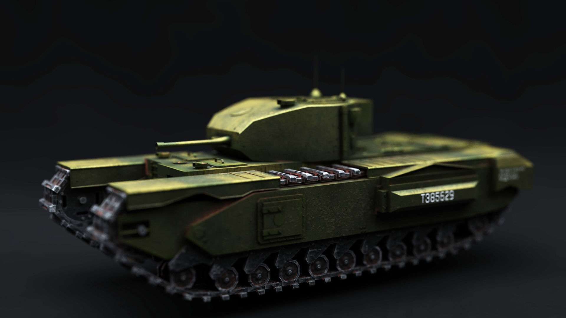 Churchill Tank Low-poly 3D model_3