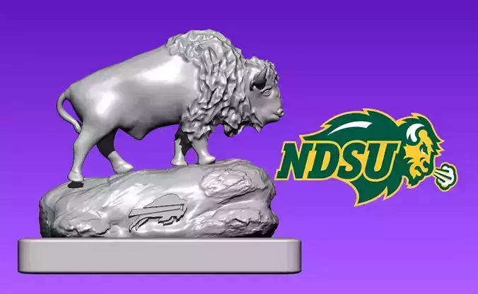 Logo North Dakota State Bison football - Wood CNC - 3D print 3D print model