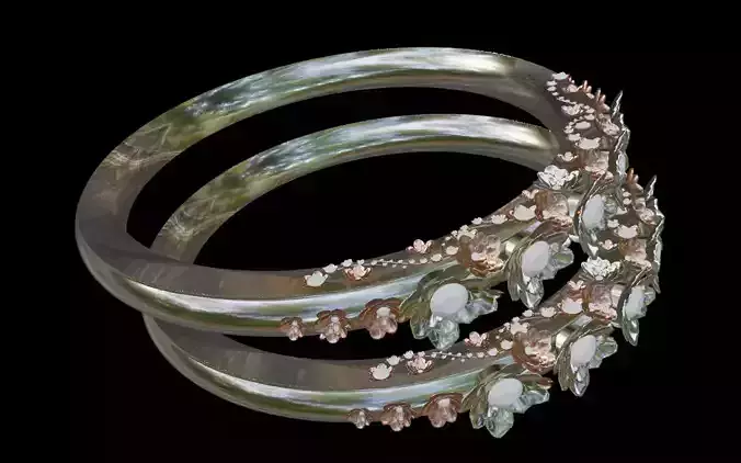 Diamond ring with flowers