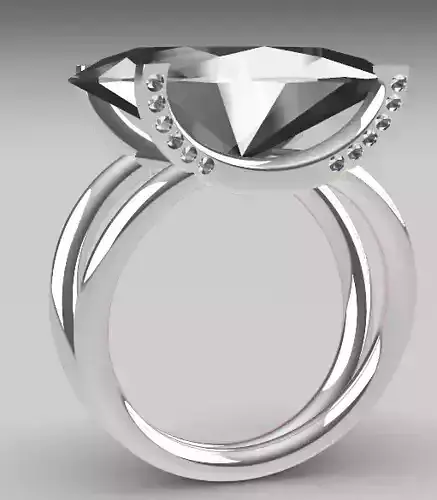 Double Ring with stone
