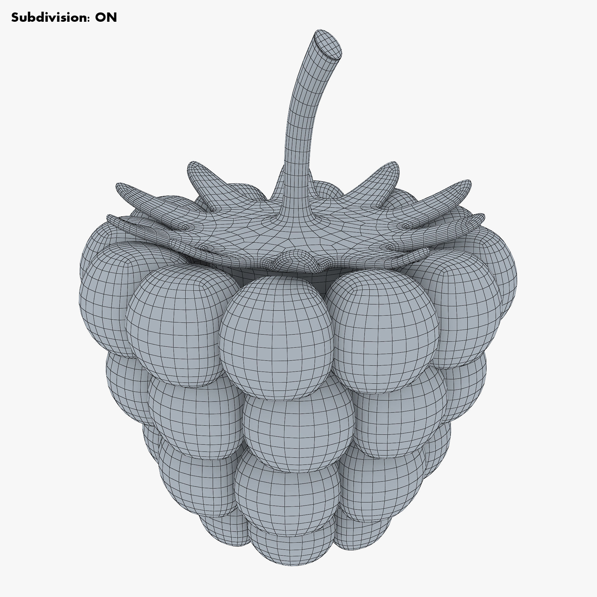 Cartoon Raspberry v 1 3D model_7