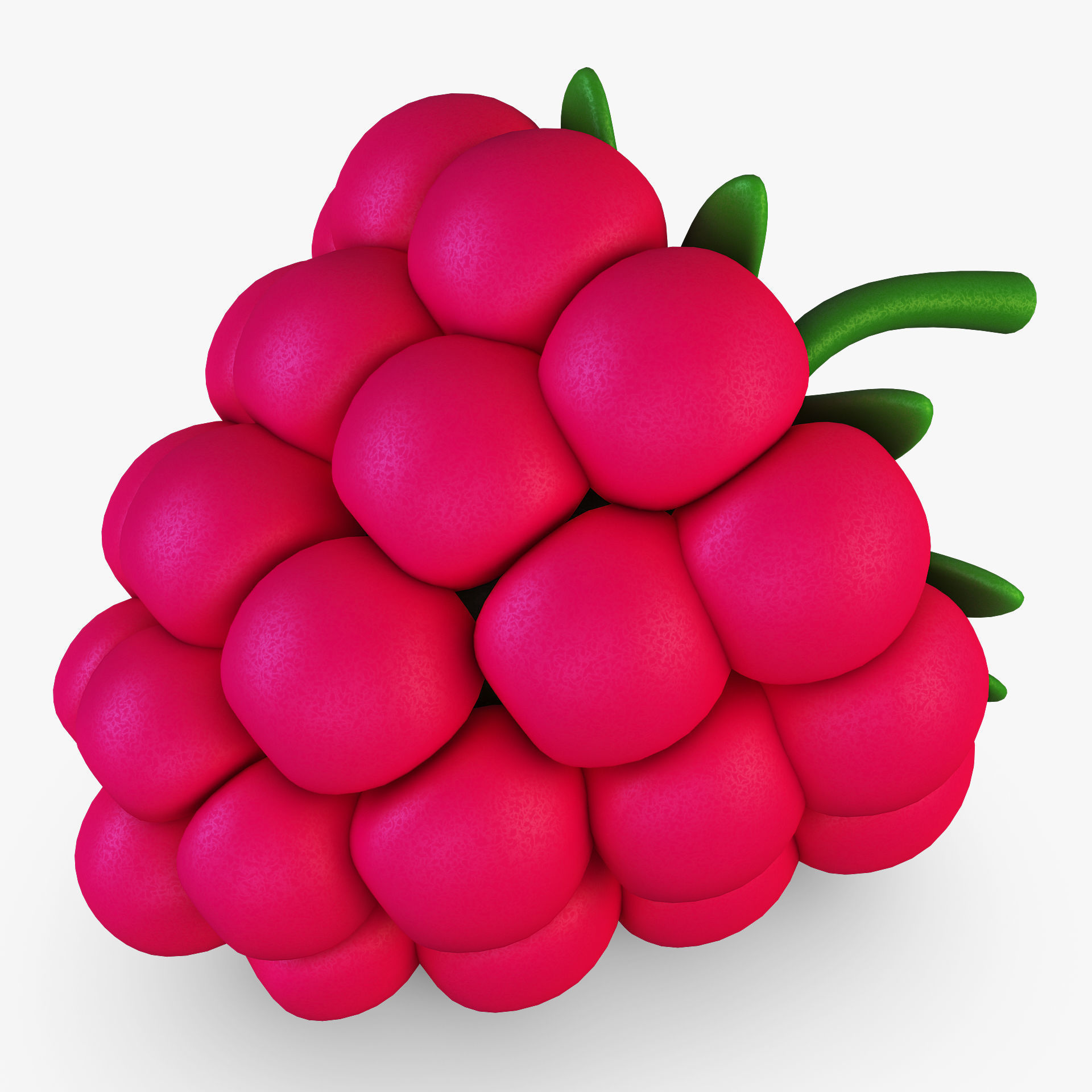 Cartoon Raspberry v 1 3D model_3