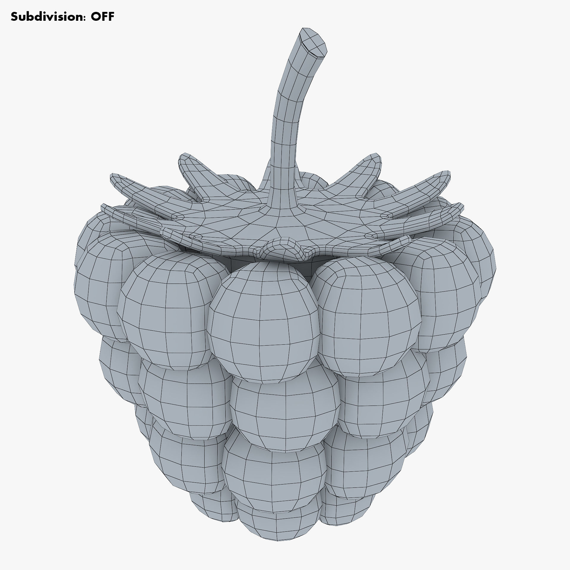 Cartoon Raspberry v 1 3D model_8
