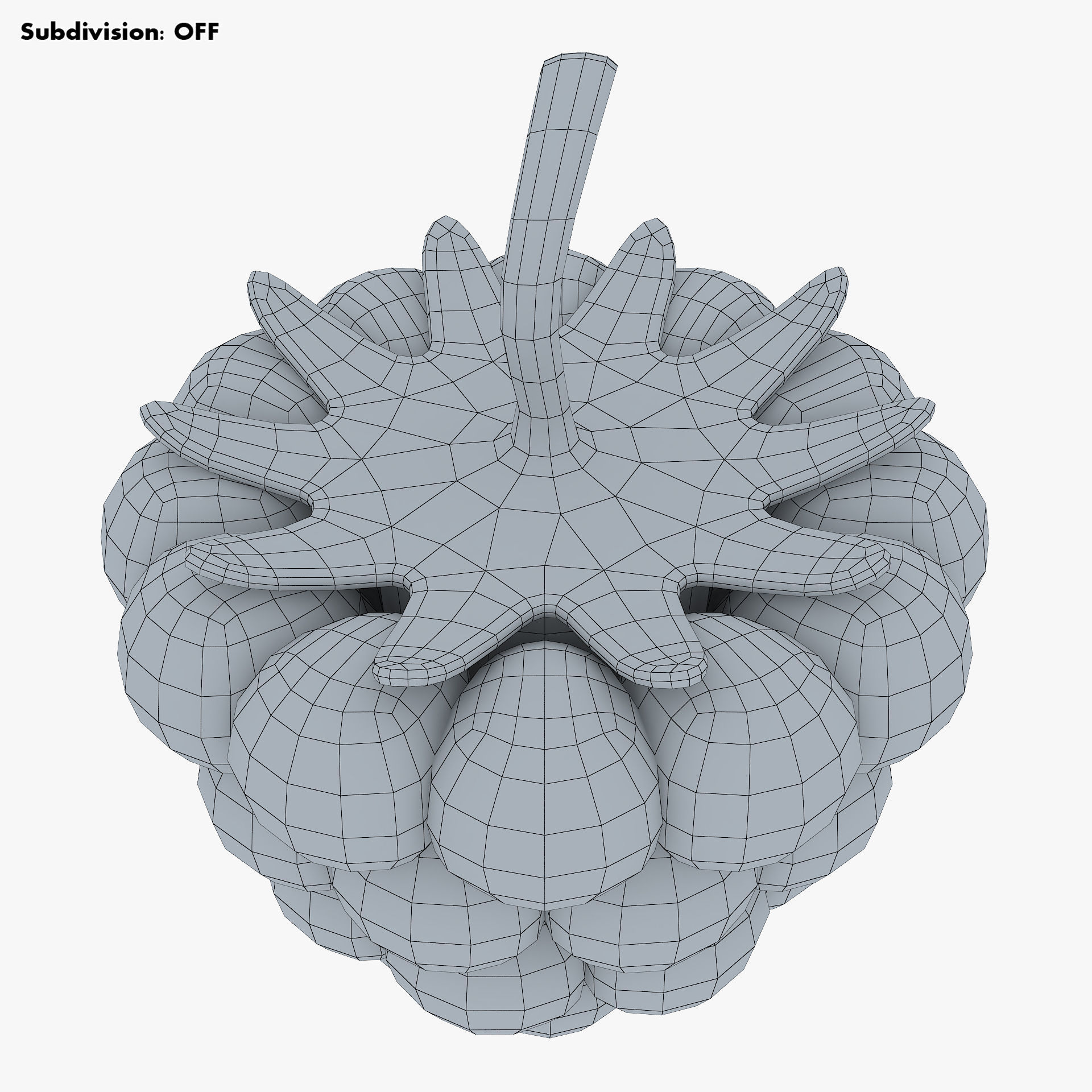 Cartoon Raspberry v 1 3D model_12