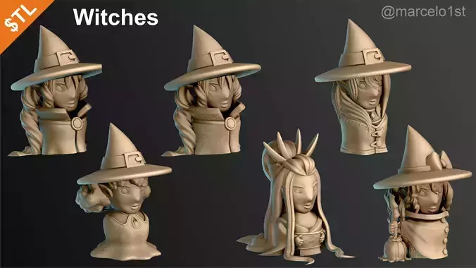 CLASSIC WITCHES HALLOWEEN DECORATION 3D print model