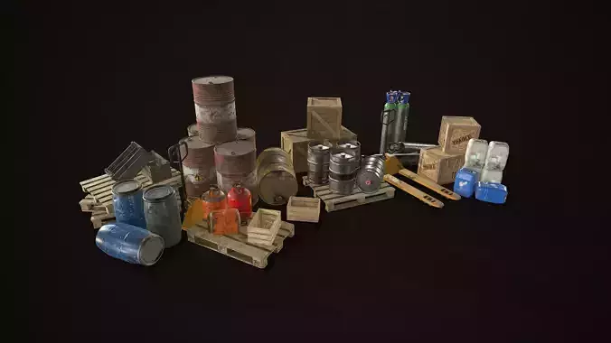 Industrial Warehouse Pack Vol 1 Low-poly 3D model