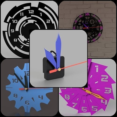 modern wall clock optimized 3D Model Collection