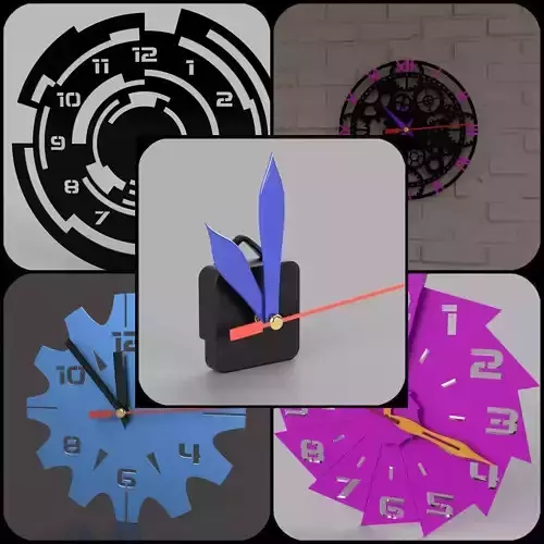 modern wall clock optimized 3D Model Collection