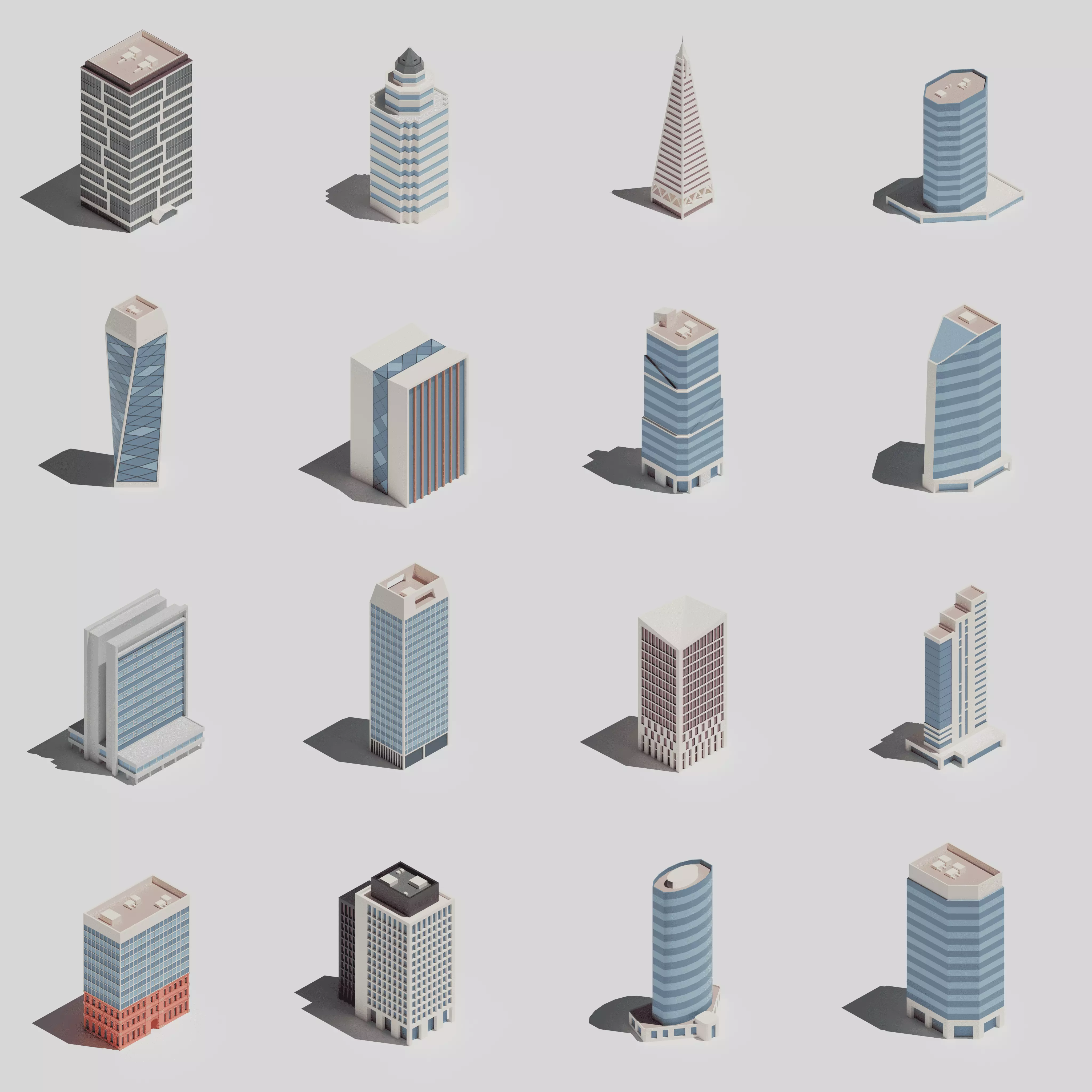 Office pack Low-poly 3D model_0