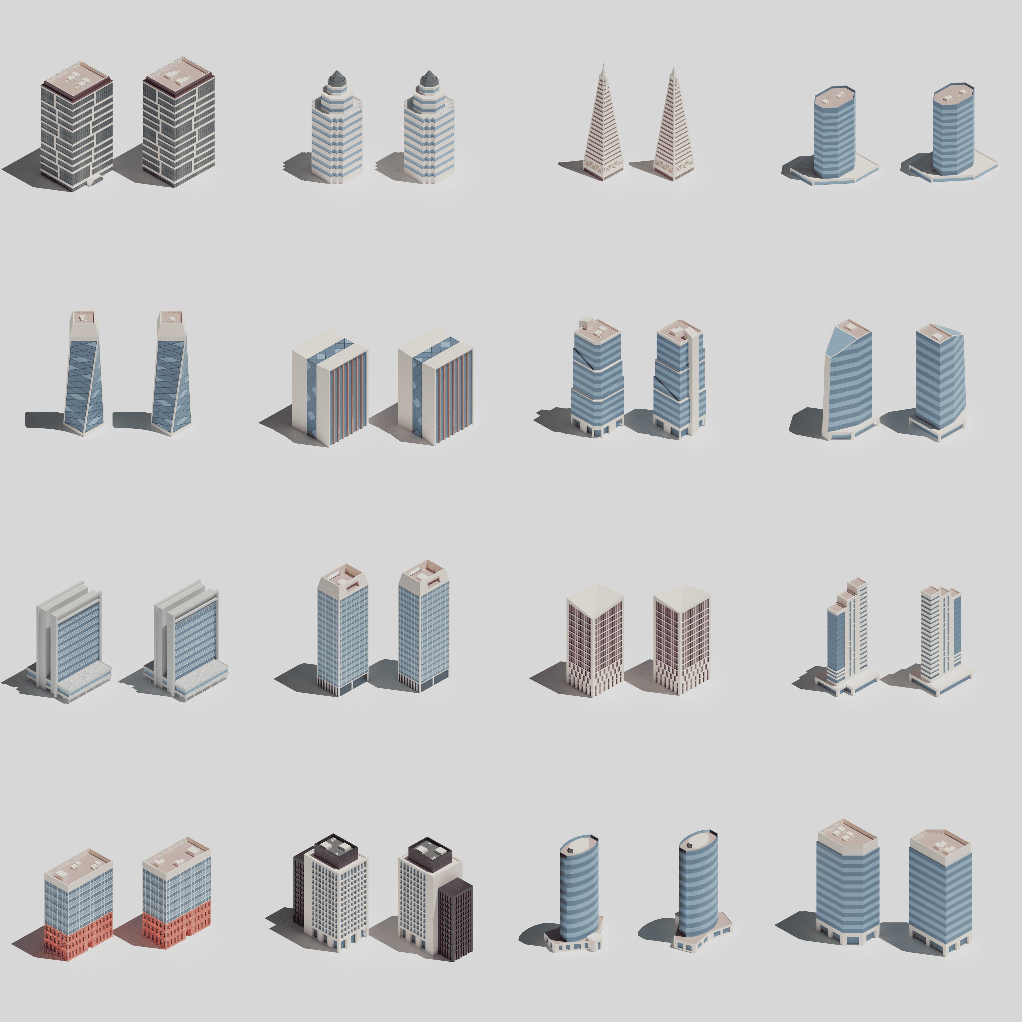 Office pack Low-poly 3D model_1