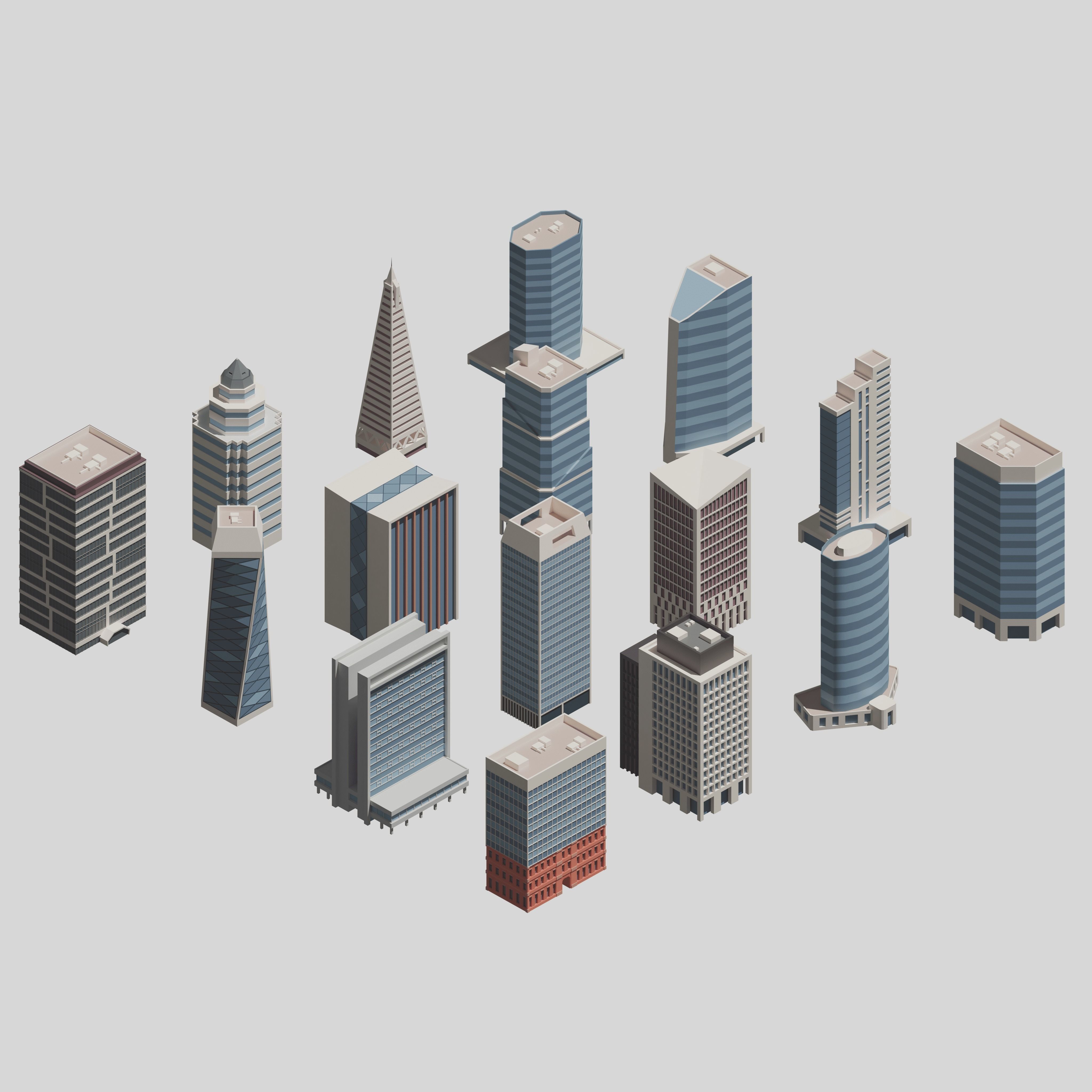 Office pack Low-poly 3D model_5