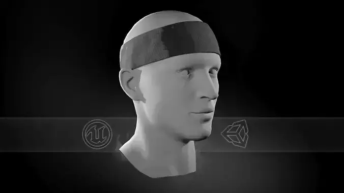 Black Headband Low-poly 3D model