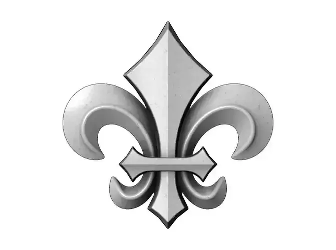 Heraldic lily onlay relief Lys flower 