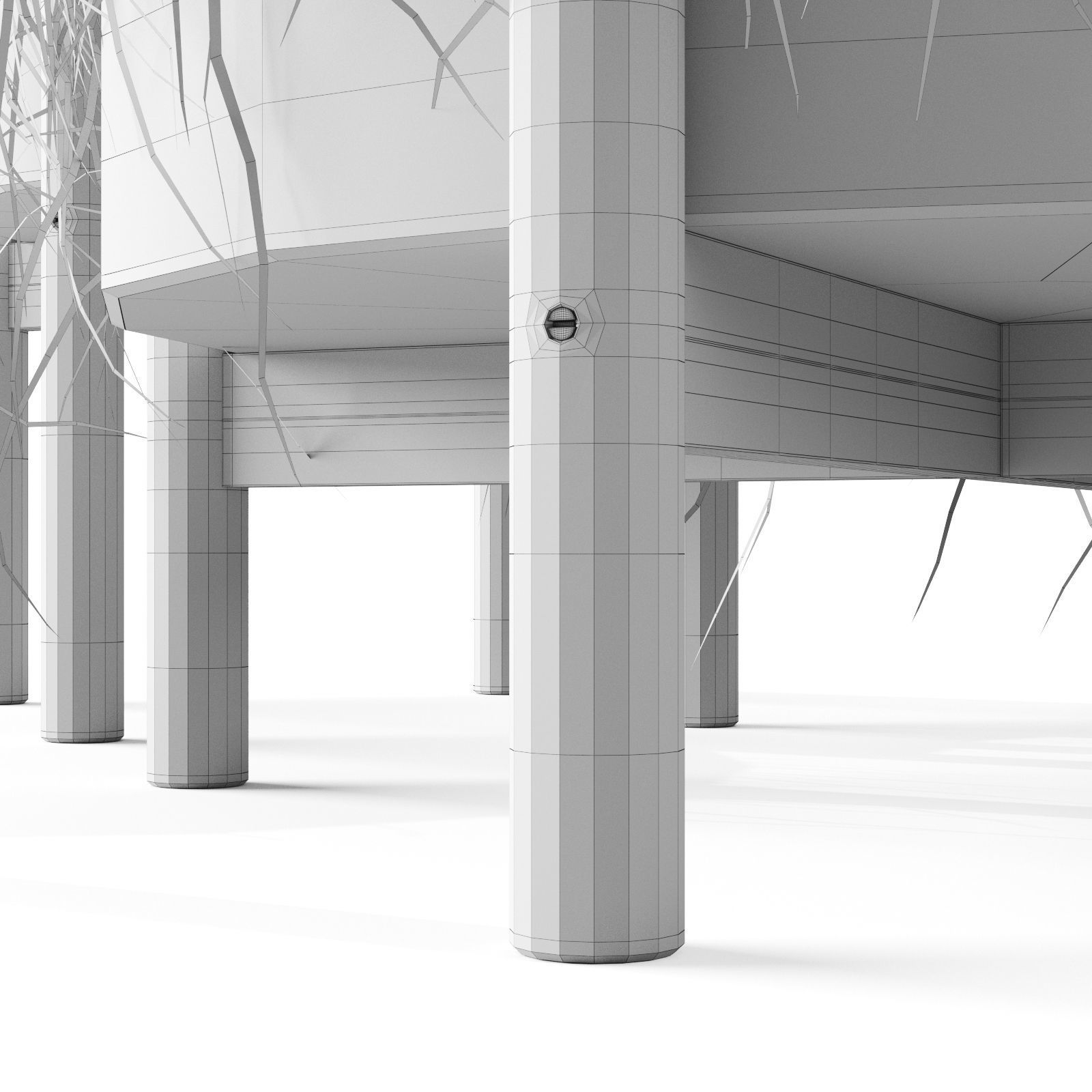 Sedge In Concrete Pots 3D model_11