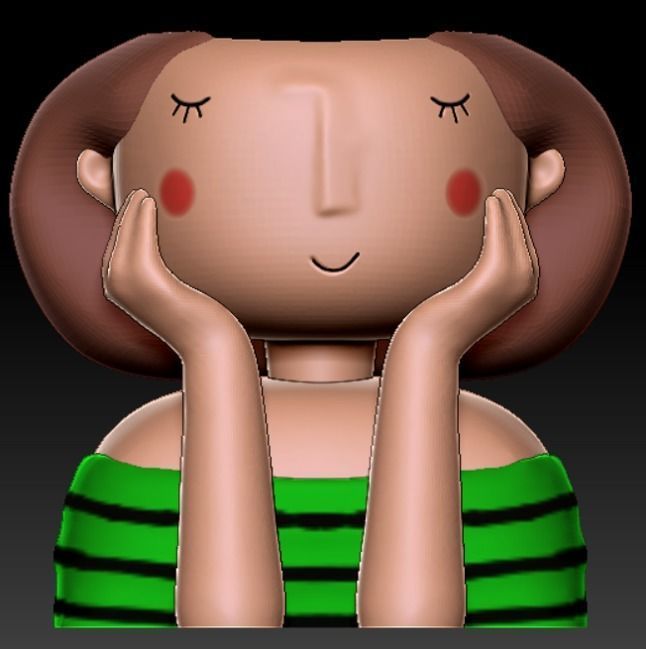 Pack combo Cute girls planter for 3D printing 3D print model_11