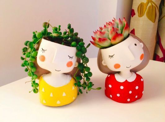 Pack combo Cute girls planter for 3D printing 3D print model_25