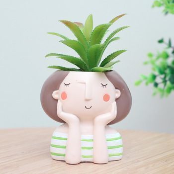 Pack combo Cute girls planter for 3D printing 3D print model_3