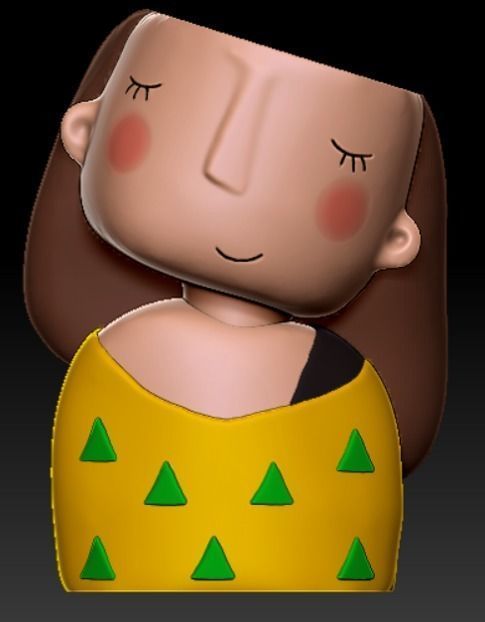 Pack combo Cute girls planter for 3D printing 3D print model_9