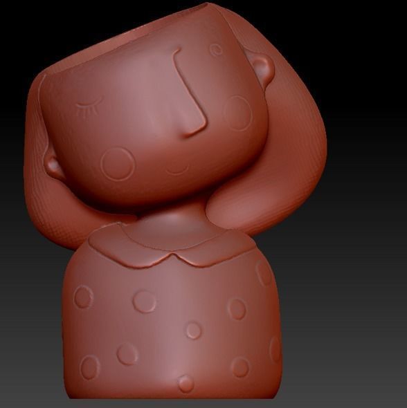 Pack combo Cute girls planter for 3D printing 3D print model_12