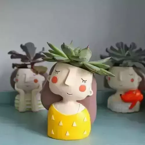 Pack combo Cute girls planter for 3D printing 3D print model