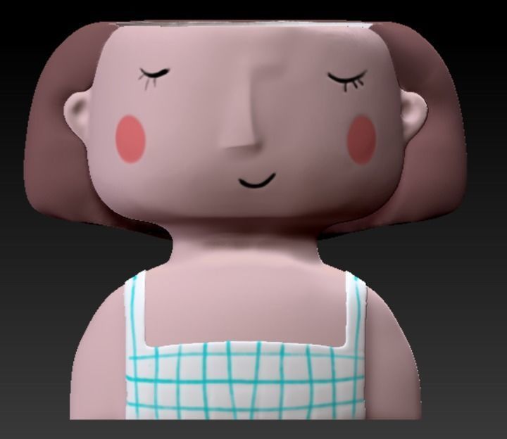 Pack combo Cute girls planter for 3D printing 3D print model_10