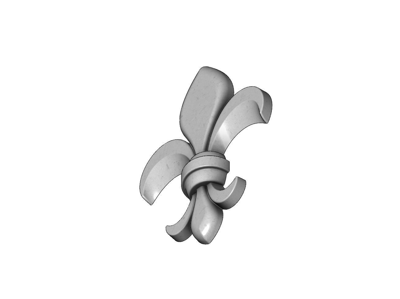 Lys flower relief Heraldic lily onlay 3D print model_7