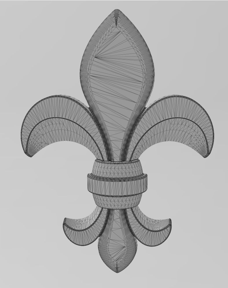 Lys flower relief Heraldic lily onlay 3D print model_12