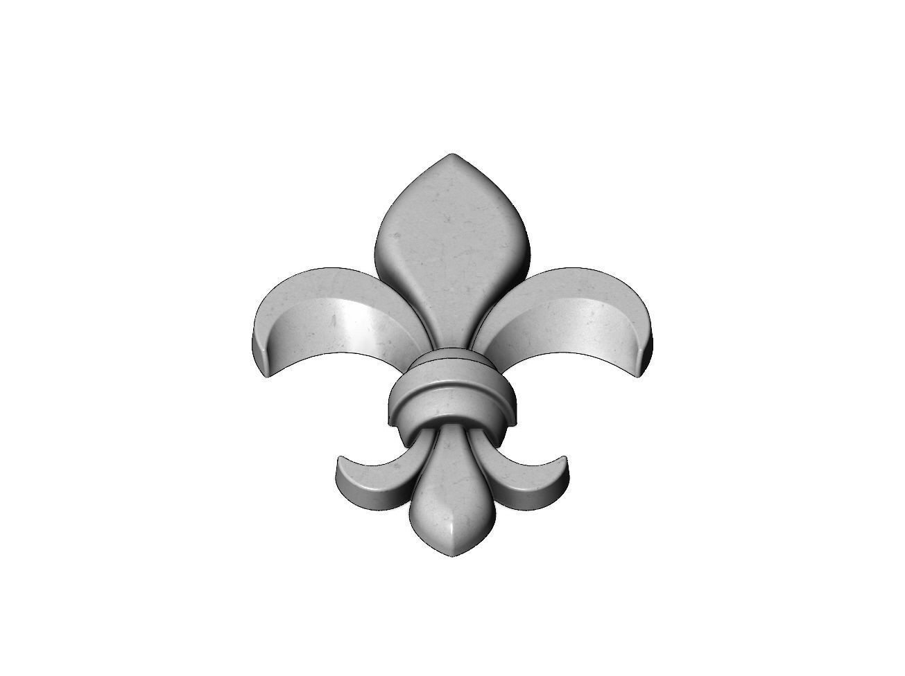 Lys flower relief Heraldic lily onlay 3D print model_3