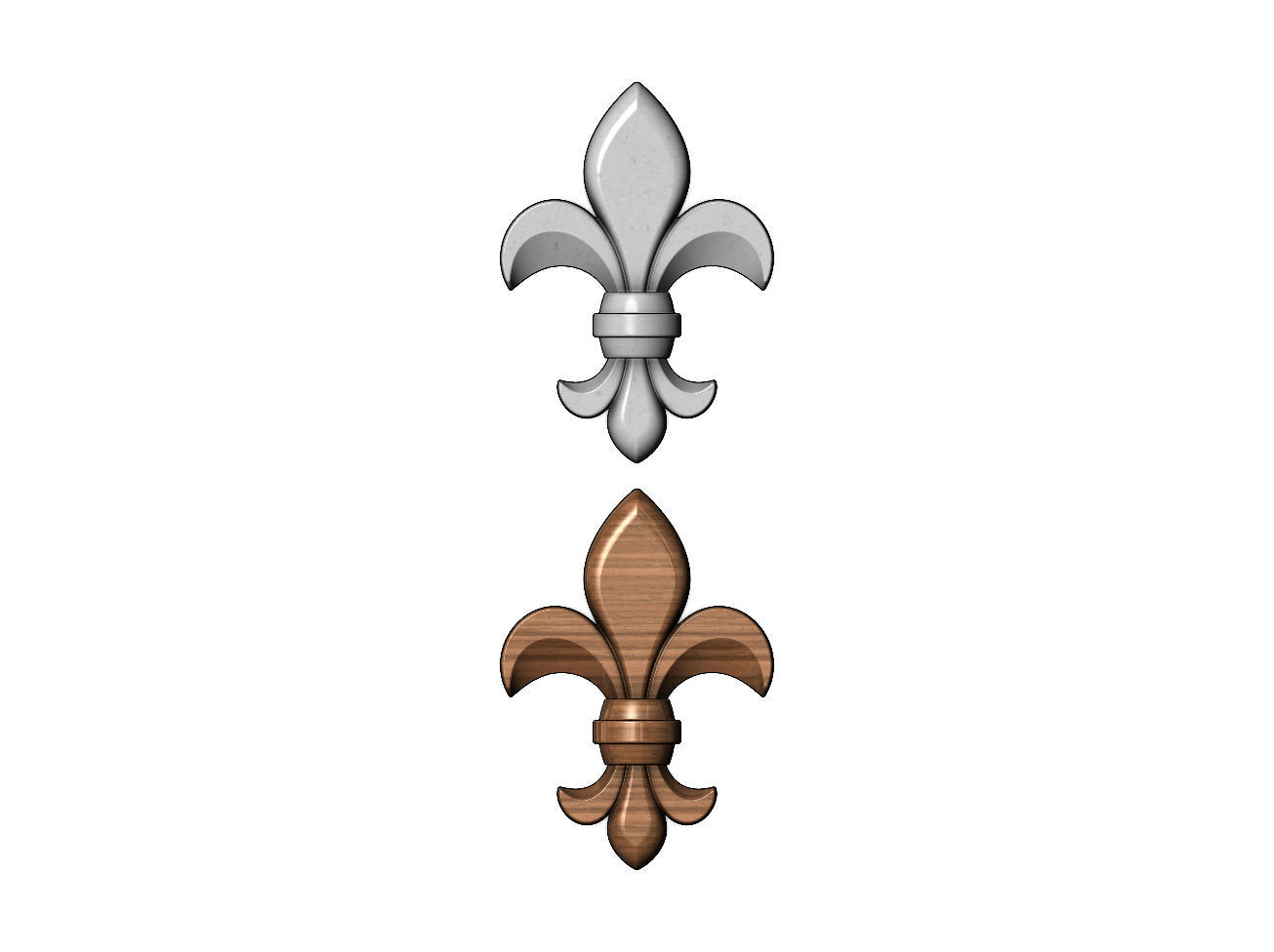 Lys flower relief Heraldic lily onlay 3D print model_1