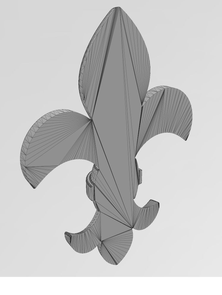 Lys flower relief Heraldic lily onlay 3D print model_13