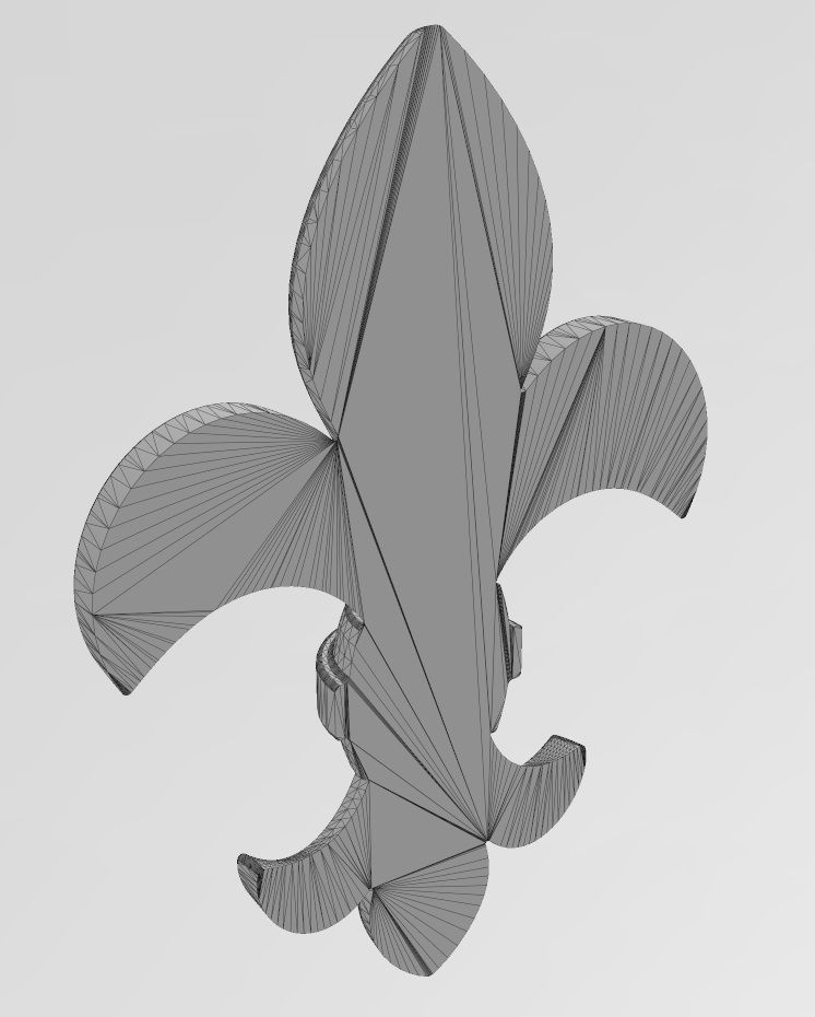 Lys flower relief Heraldic lily onlay 3D print model_14