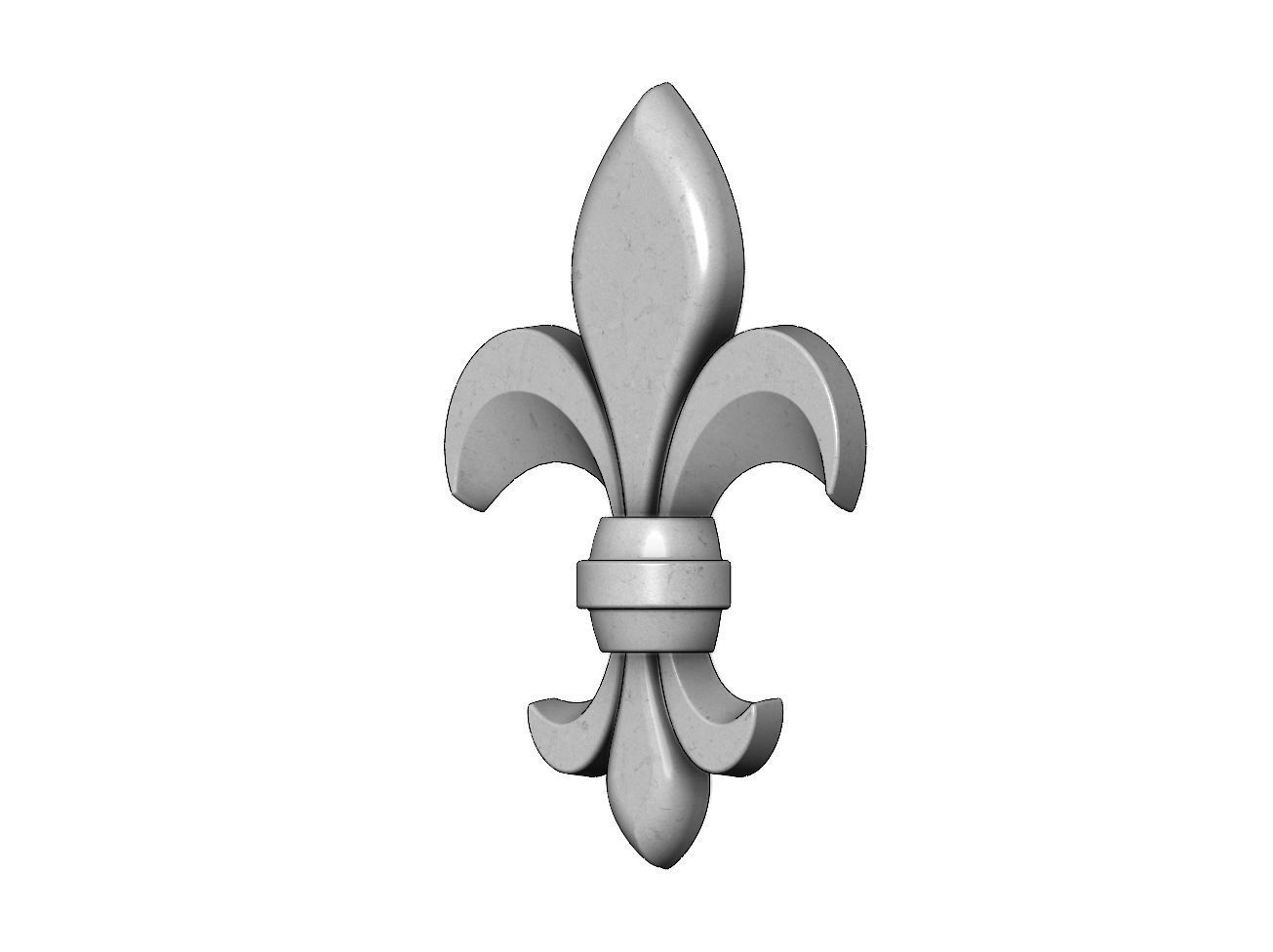 Lys flower relief Heraldic lily onlay 3D print model_5