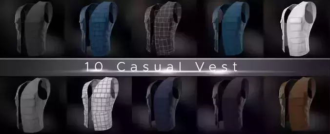 10 Casual Vest Styles  3D Model Collection