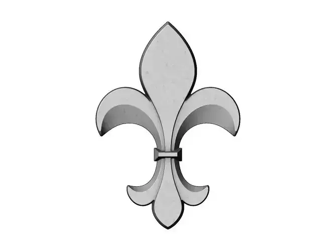  Heraldic lily onlay 3D relief 3D print model