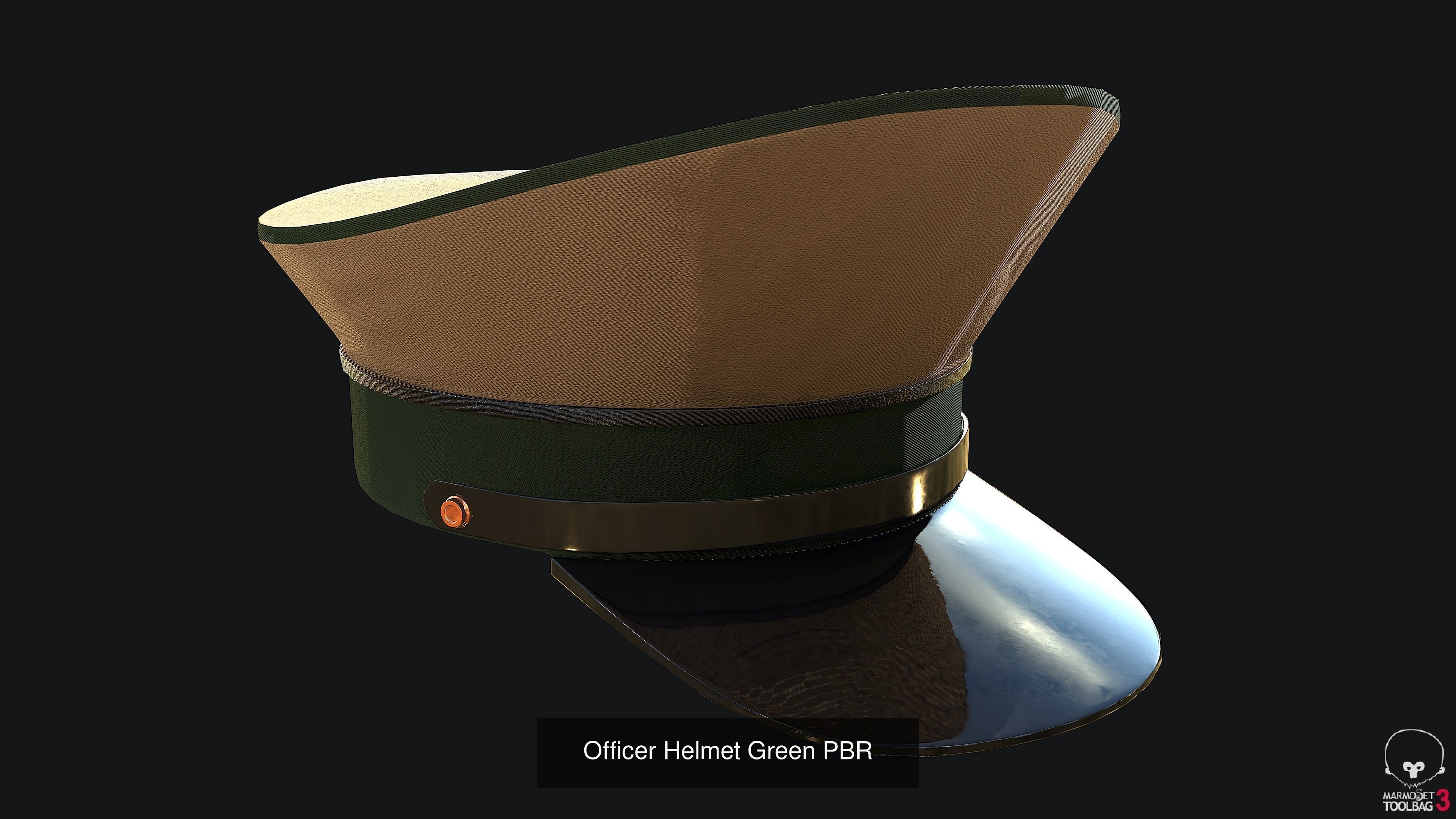 Officer Cap PACK PBR 3D Model Collection_8