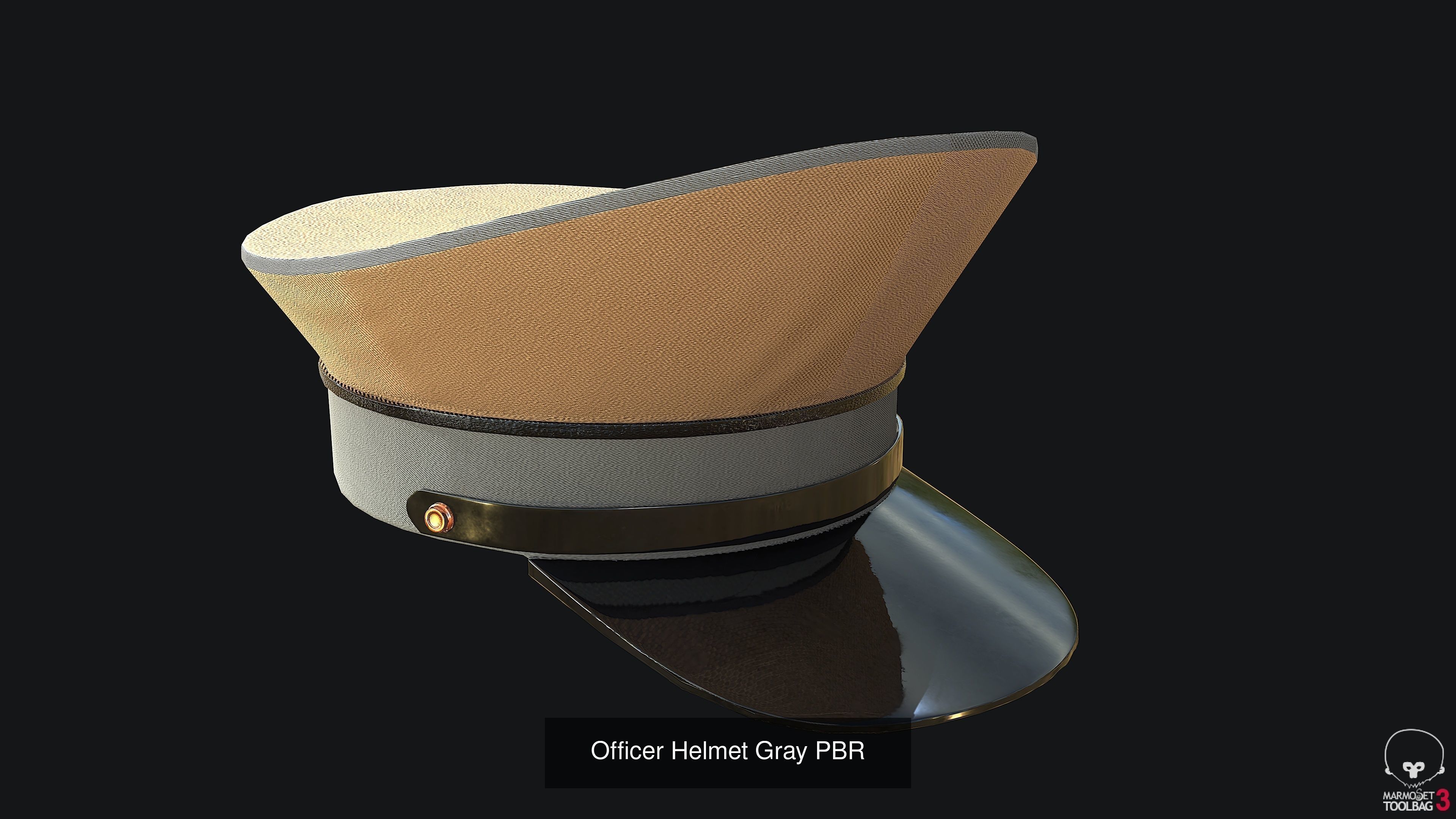 Officer Cap PACK PBR 3D Model Collection_7