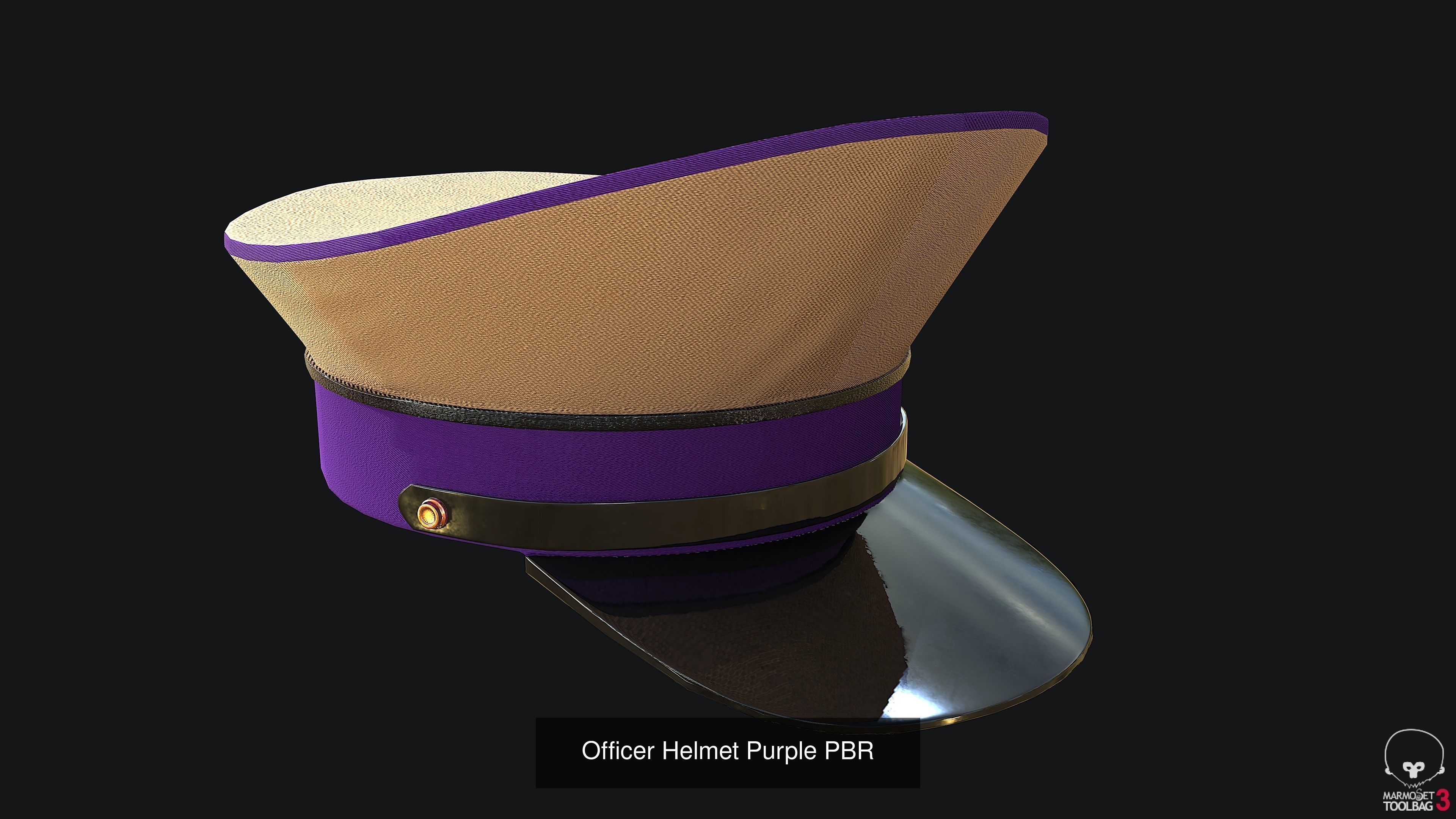 Officer Cap PACK PBR 3D Model Collection_9